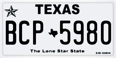 TX license plate BCP5980