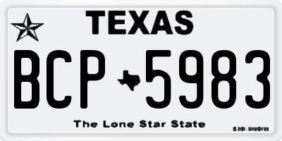 TX license plate BCP5983