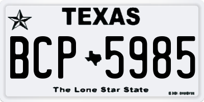 TX license plate BCP5985