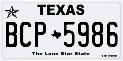 TX license plate BCP5986