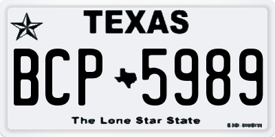TX license plate BCP5989