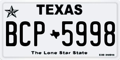 TX license plate BCP5998