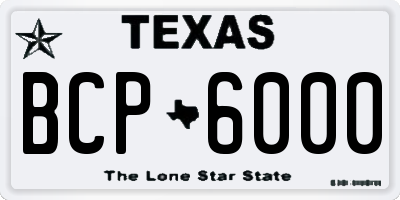 TX license plate BCP6000