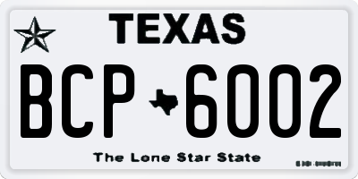 TX license plate BCP6002