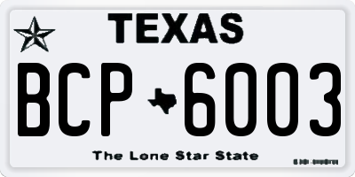 TX license plate BCP6003