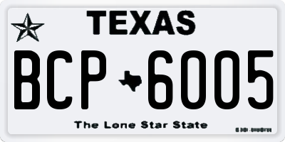 TX license plate BCP6005