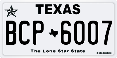TX license plate BCP6007
