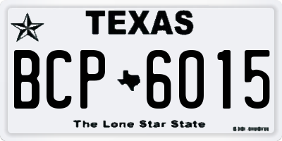 TX license plate BCP6015