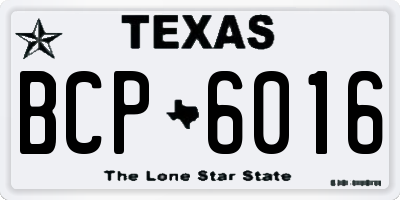 TX license plate BCP6016