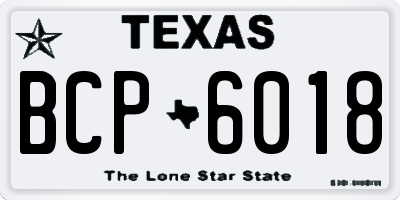 TX license plate BCP6018