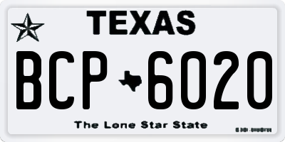 TX license plate BCP6020