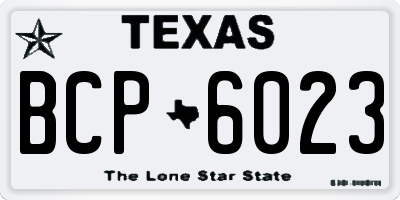 TX license plate BCP6023