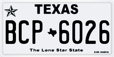 TX license plate BCP6026