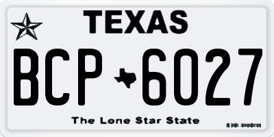 TX license plate BCP6027