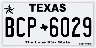 TX license plate BCP6029