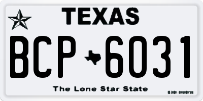 TX license plate BCP6031