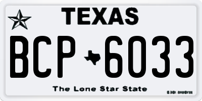 TX license plate BCP6033