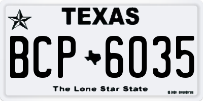 TX license plate BCP6035
