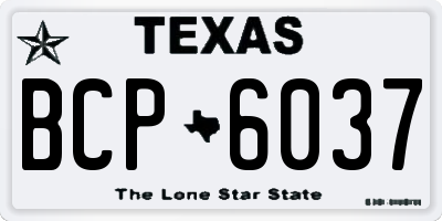 TX license plate BCP6037