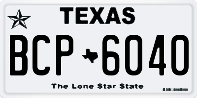 TX license plate BCP6040