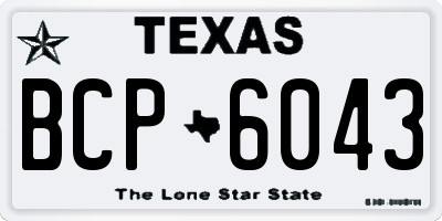 TX license plate BCP6043