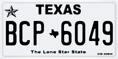 TX license plate BCP6049