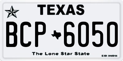 TX license plate BCP6050