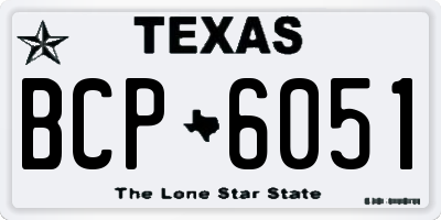 TX license plate BCP6051