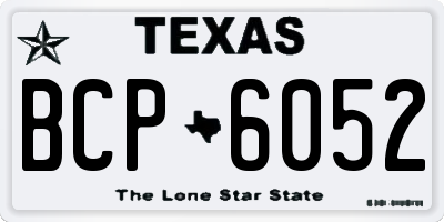 TX license plate BCP6052