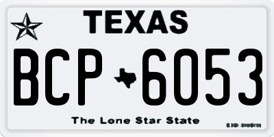 TX license plate BCP6053
