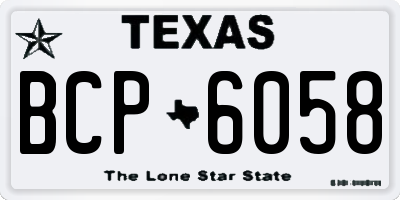 TX license plate BCP6058