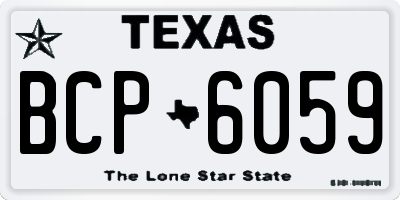 TX license plate BCP6059