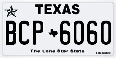 TX license plate BCP6060