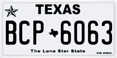 TX license plate BCP6063