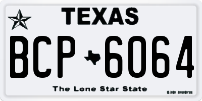 TX license plate BCP6064