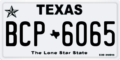 TX license plate BCP6065