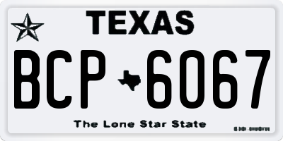 TX license plate BCP6067