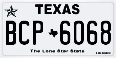 TX license plate BCP6068