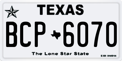 TX license plate BCP6070