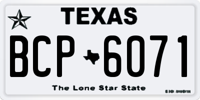 TX license plate BCP6071