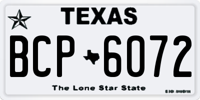 TX license plate BCP6072