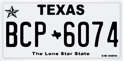 TX license plate BCP6074
