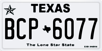 TX license plate BCP6077