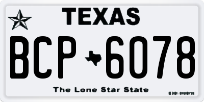 TX license plate BCP6078