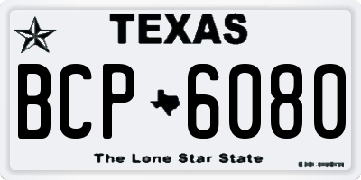 TX license plate BCP6080