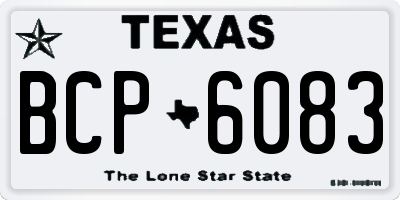 TX license plate BCP6083