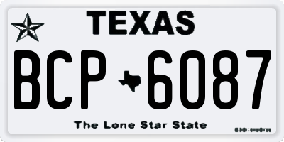 TX license plate BCP6087