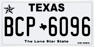 TX license plate BCP6096
