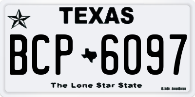 TX license plate BCP6097
