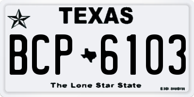 TX license plate BCP6103